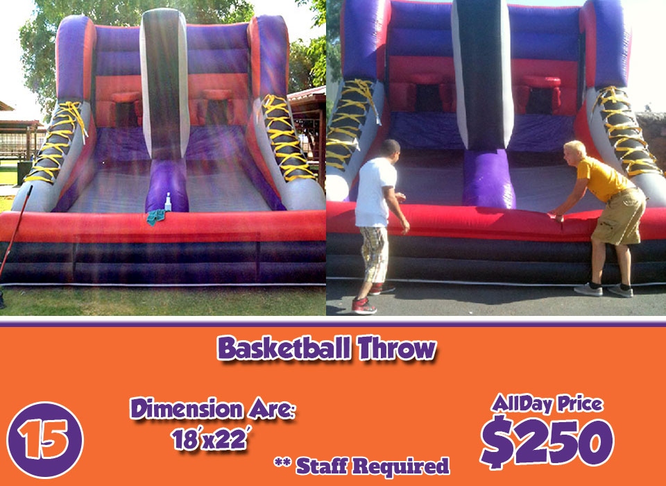 15 inflatable basketball throw for rent