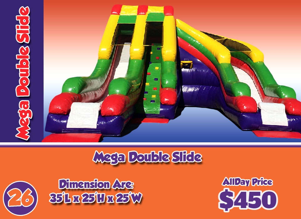 mega double slide inflatable rental