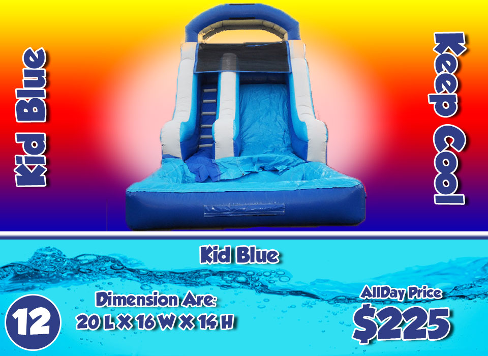 Kids blue inflatable slide