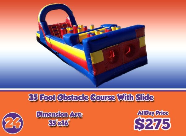 rent inflatable obstacle course with slide