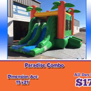 rent tropical bounce house castle with slide in el paso tx
