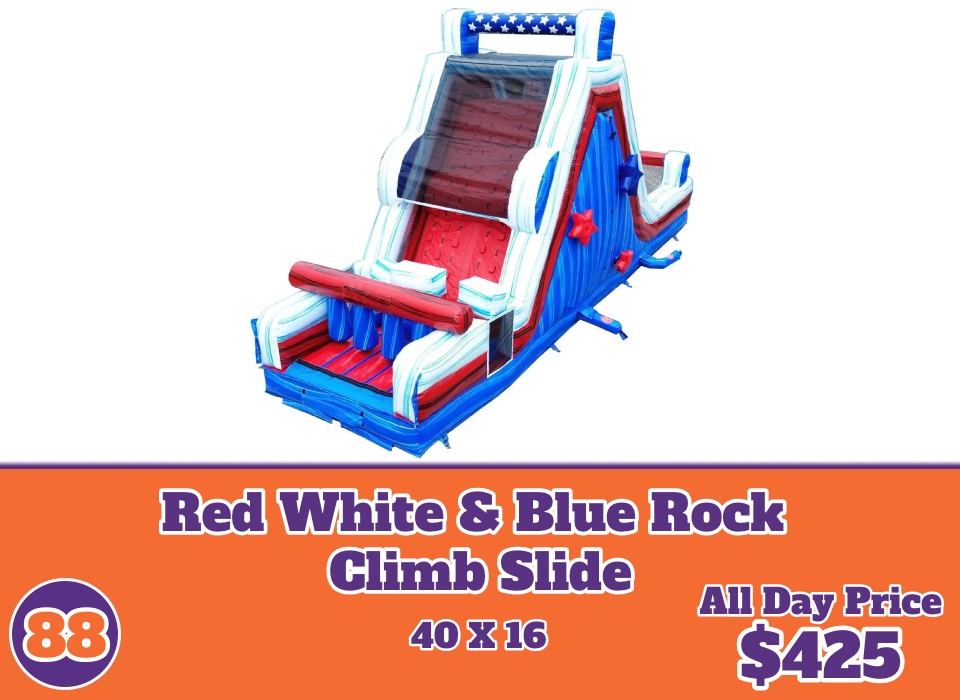 88 Red White & Blue Rock Climb Slide