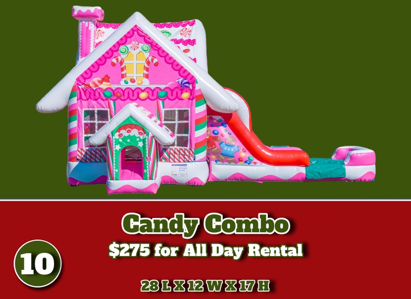 candy combo gingerbread inflatable house